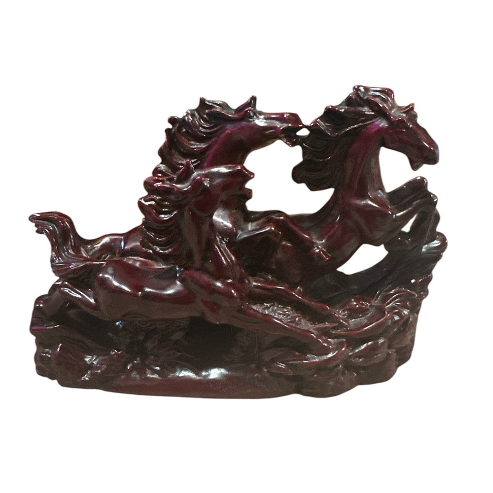 Solid Wooden Horse Sculpture